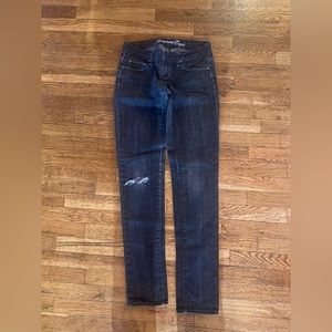 American eagle faded distressed black jeans size 2 long